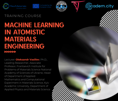 Training course. MACHINE LEARNING IN ATOMISTIC MATERIALS SCIENCE
